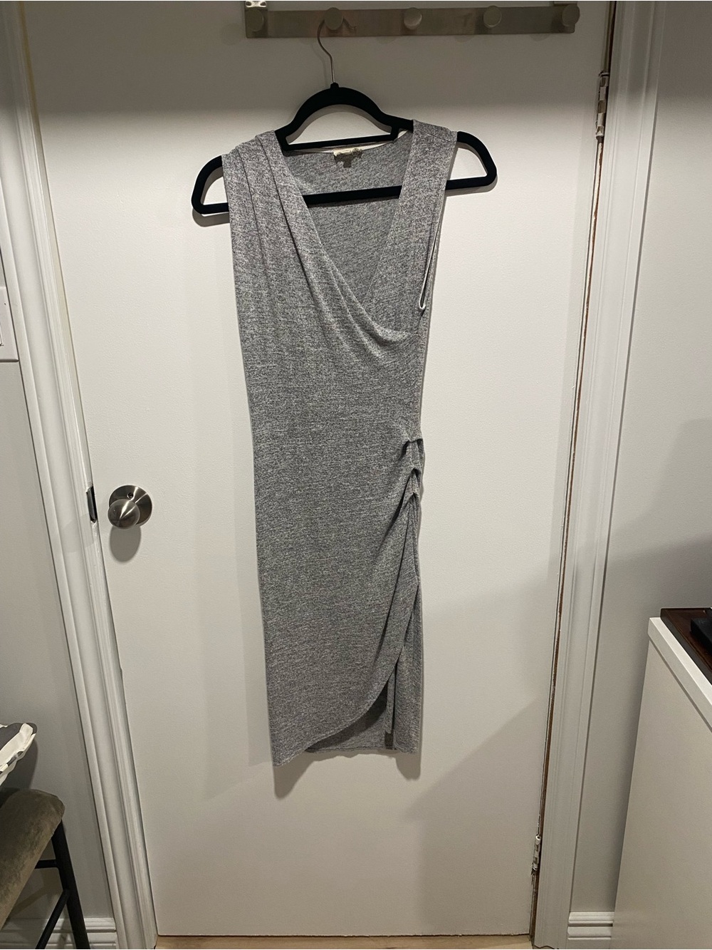 Wilfred Gray Sleeveless Draped Midi Dress
